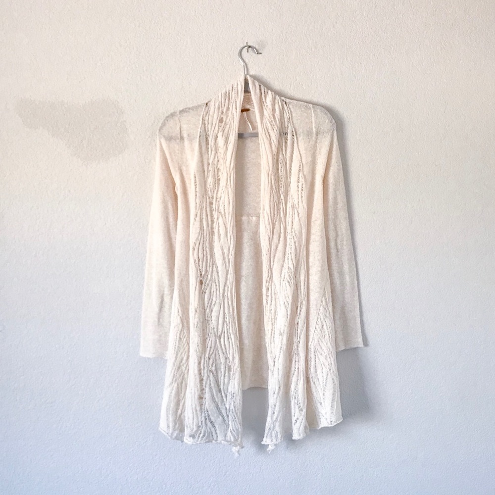 {Free People} Alpaca & Wool Open Cardigan